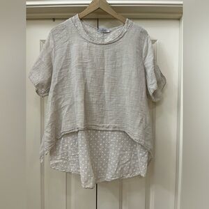 Two piece linen top by Saga from Italy